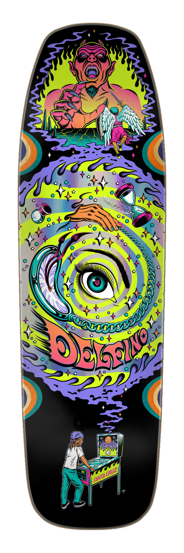 Santa Cruz 9.14in Fabiana Delfino Pinball Vision Deck