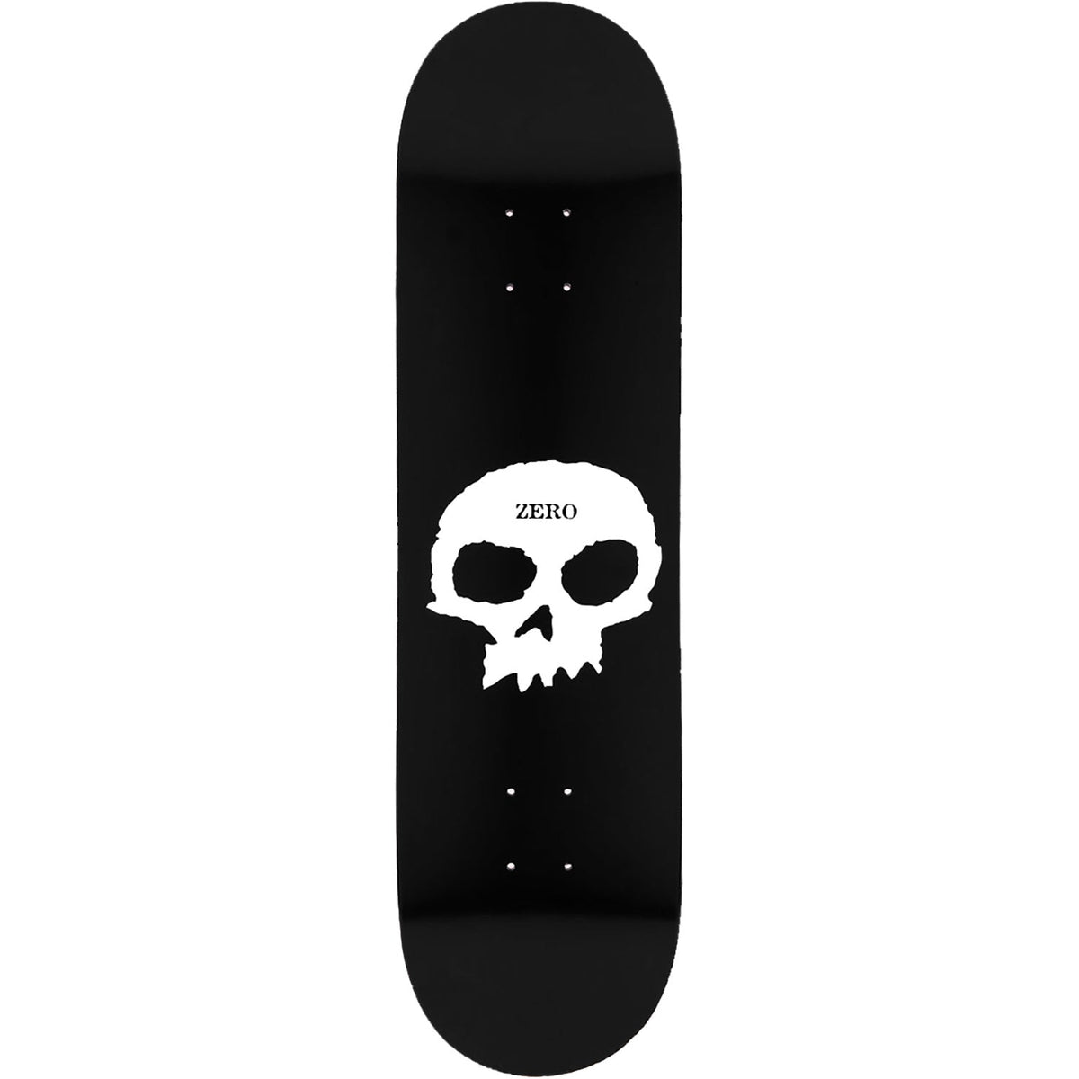 Zero Single Skull Skateboard Deck - 8.25" Black/White