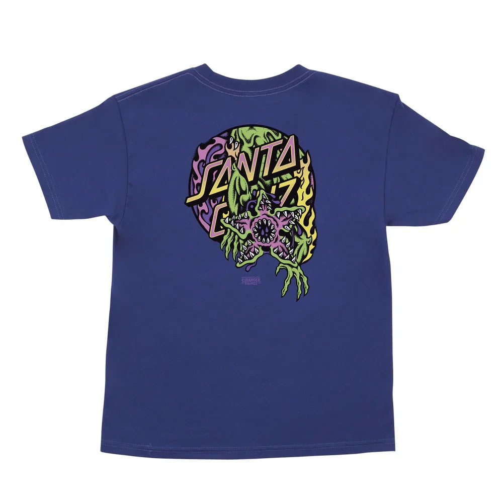 Santa Cruz x Stranger Things Demogorgon Dot Youth T-Shirt - Cobalt