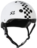 S1 Mega Lifer Helmet - White Gloss/Checkers