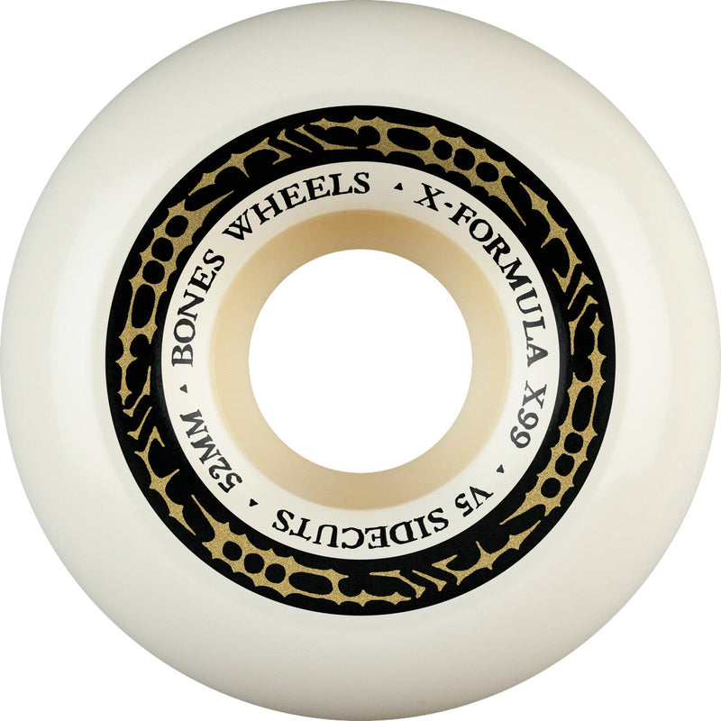Bones X-Formula V5 Sidecuts 52mm 99a Wheels - White (Set of 4)