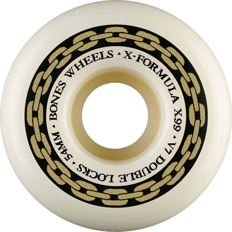 Bones X-Formula Double Locks V7 54mm 99a Wheels - White (Set of 4)